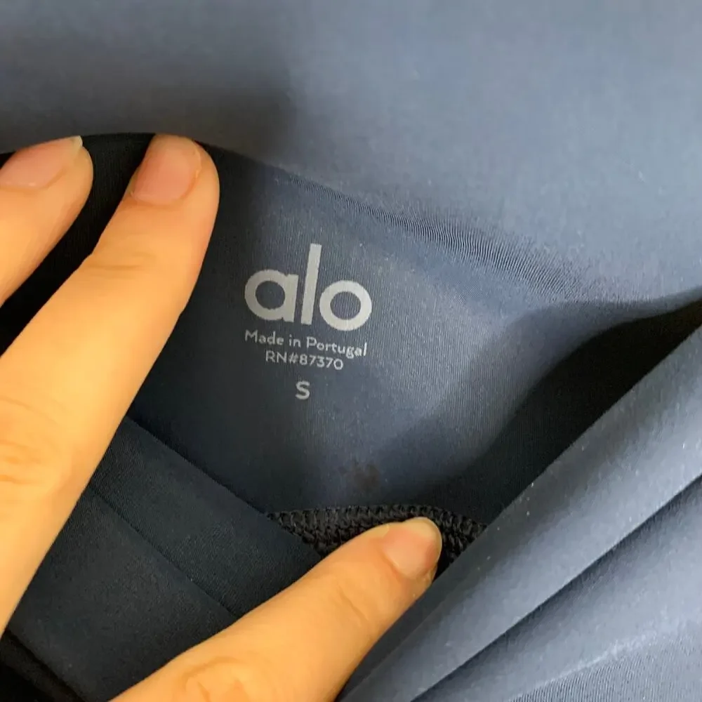 Alo Yoga High Waist Ripped Warrior Legging Navy Athleisure